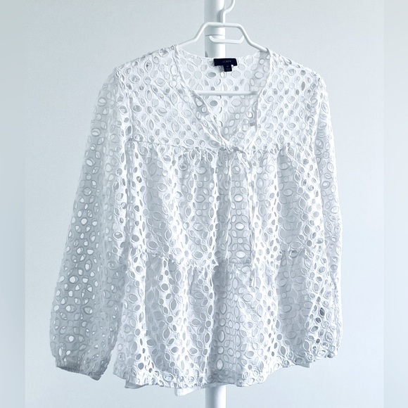 J. Crew Eyelet Blouse - Picture 1 of 4